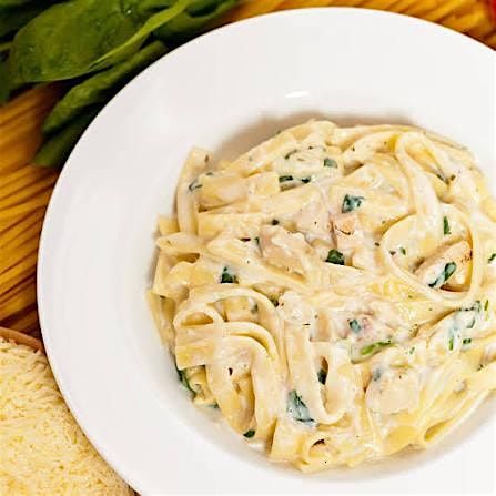 Chicken Alfredo with Fresh Pasta from Scratch and Tiramisu