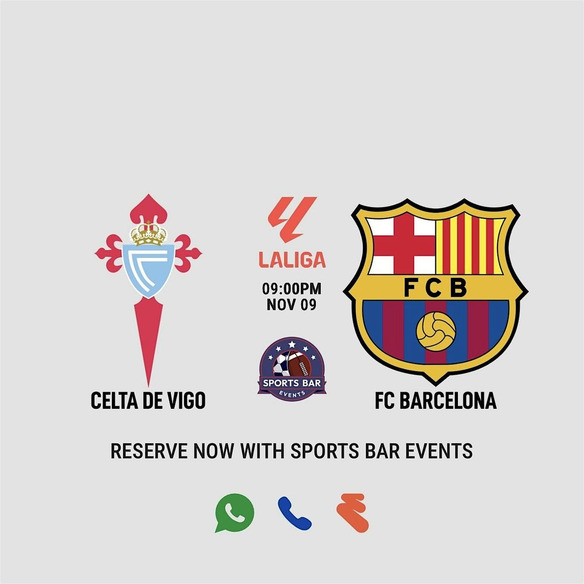 Celta Vigo v Barcelona [LaLiga] - La Latina | Sports Pub Madrid