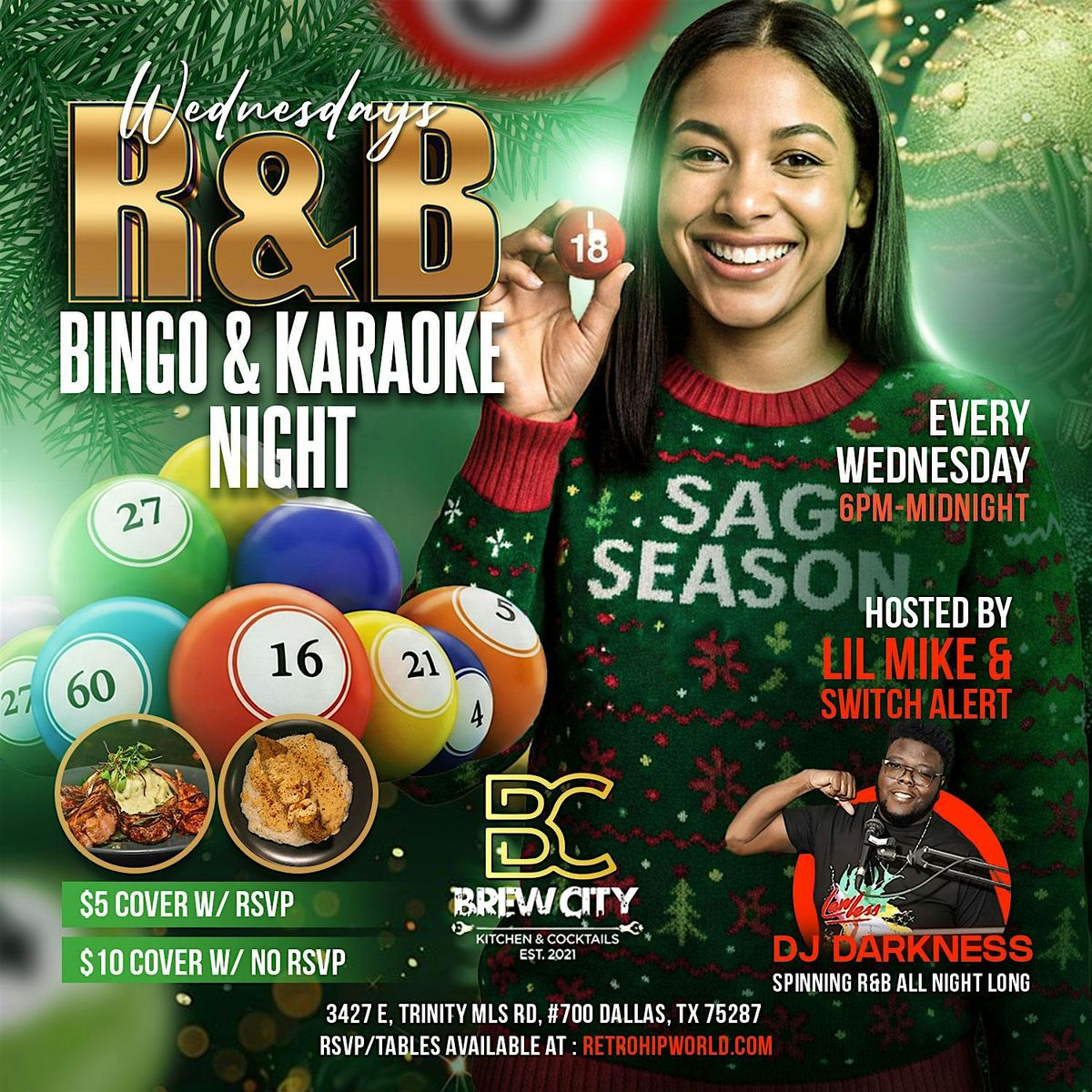 WEDNESDAY R&B BINGO + KARAOKE NIGHT  @ Brew City