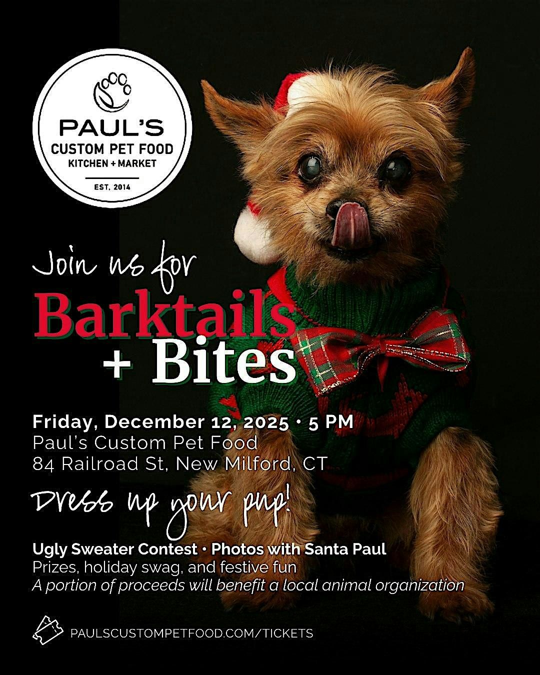Barktails + Bites - Dinner, Drinks, and an Ugly Sweater Contest for Dogs!