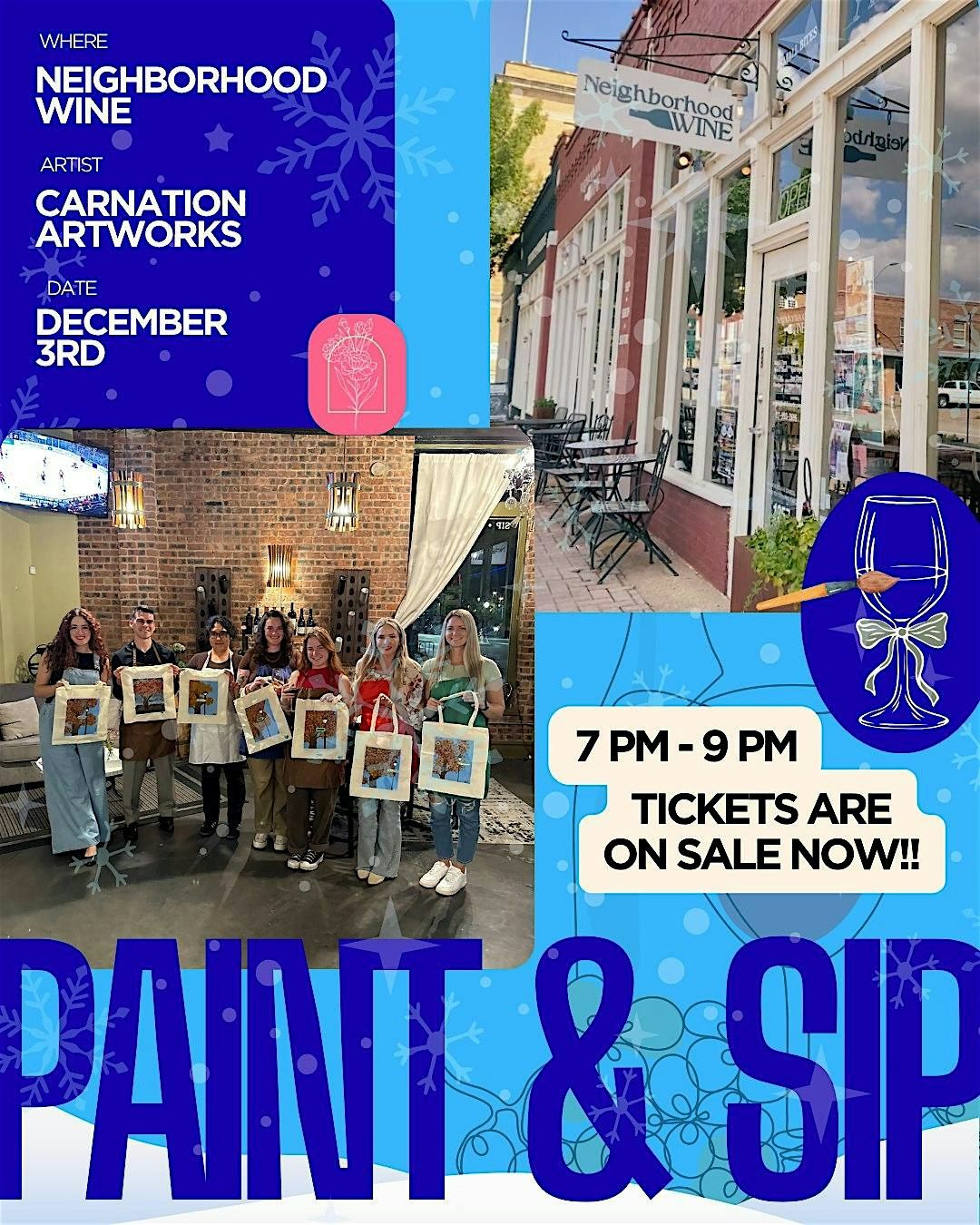 Neighborhood Wine Paint and Sip Wine Glasses