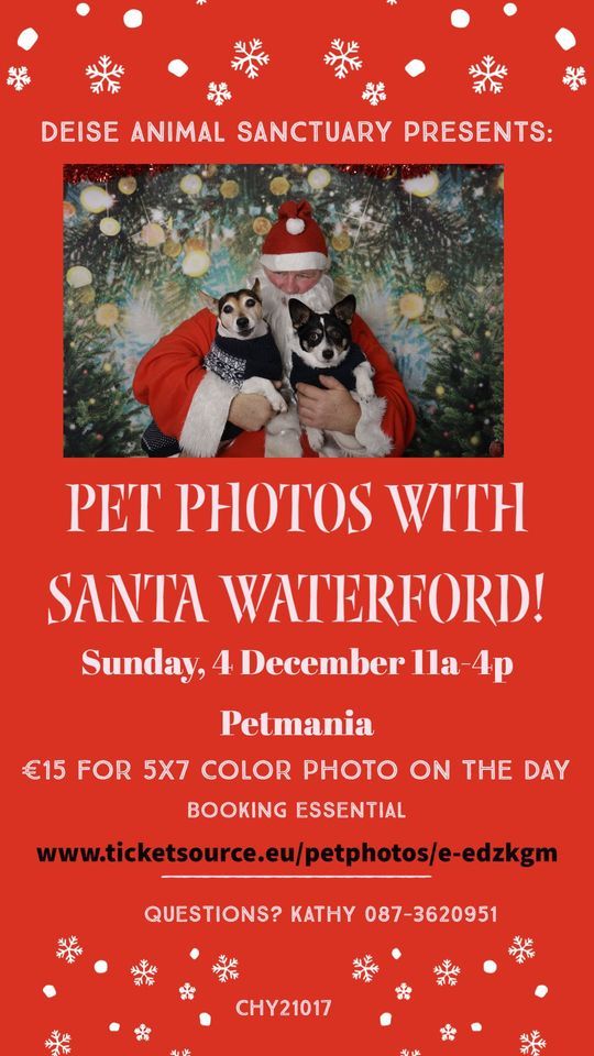 Pet Photos with Santa WATERFORD! Petmania Waterford (Petmania Waterford) December 4, 2022