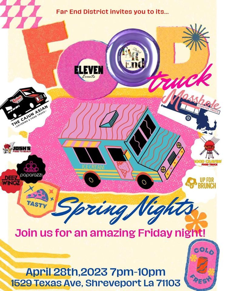 Food Truck Spring Nights Eleven Events, Shreveport, LA April 28, 2023