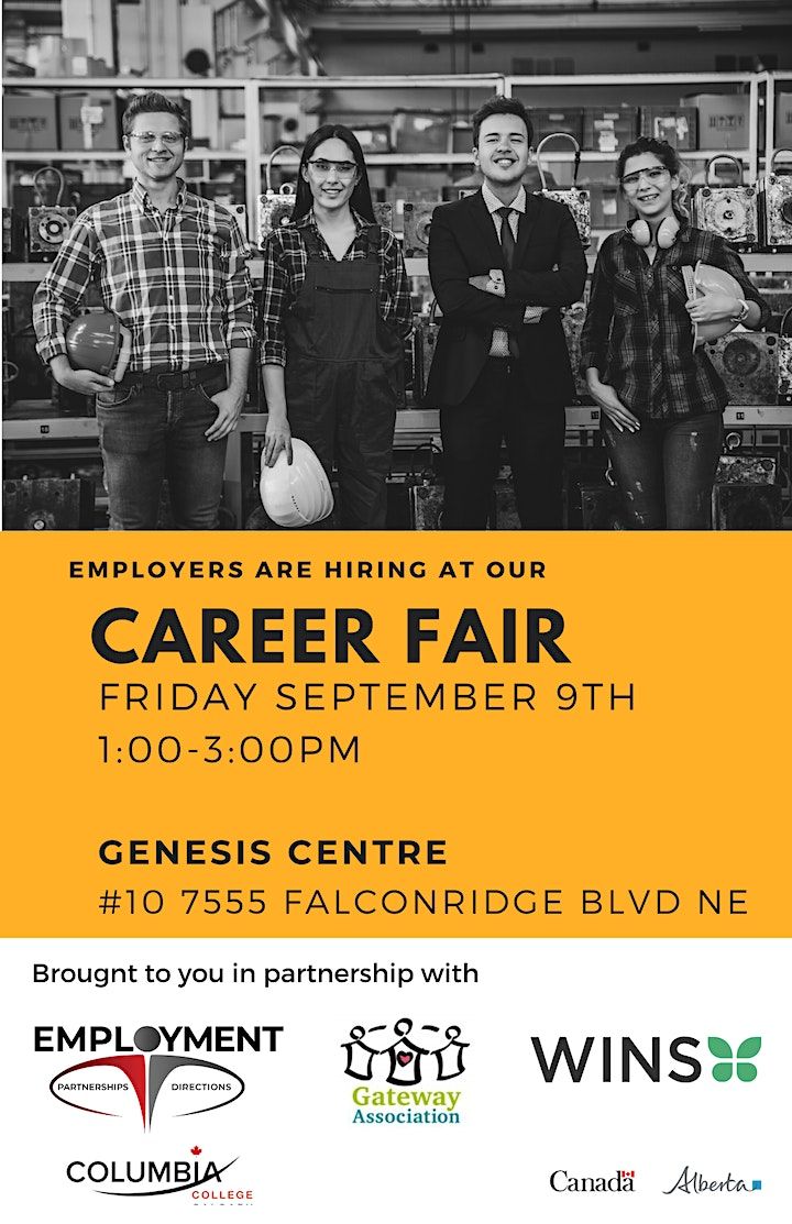 Career Fair at The Genesis Centre, Calgary on 9th September, 2022