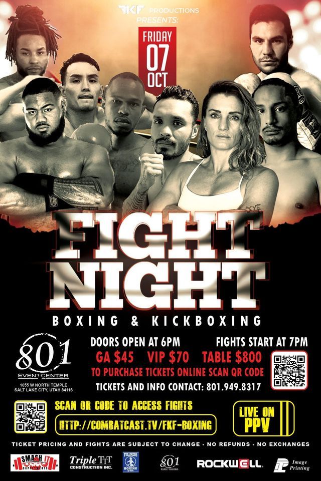 Fight Night Boxing/Kickboxing OCT 2022 801 Convention & Event Center