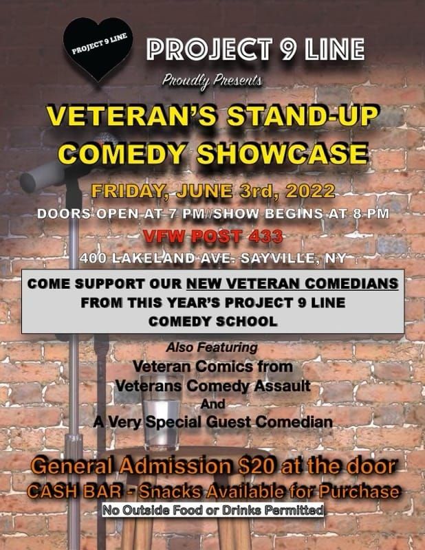 Veterans Standup Comedy Showcase Sayville VFW Post 433 June 3, 2022