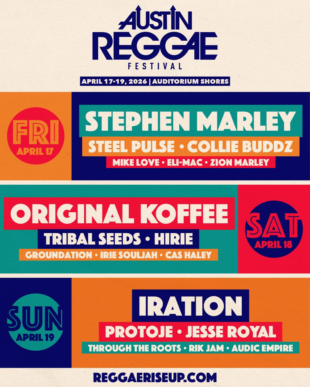 Austin Reggae Festival - 3 Day Pass at Auditorium Shores