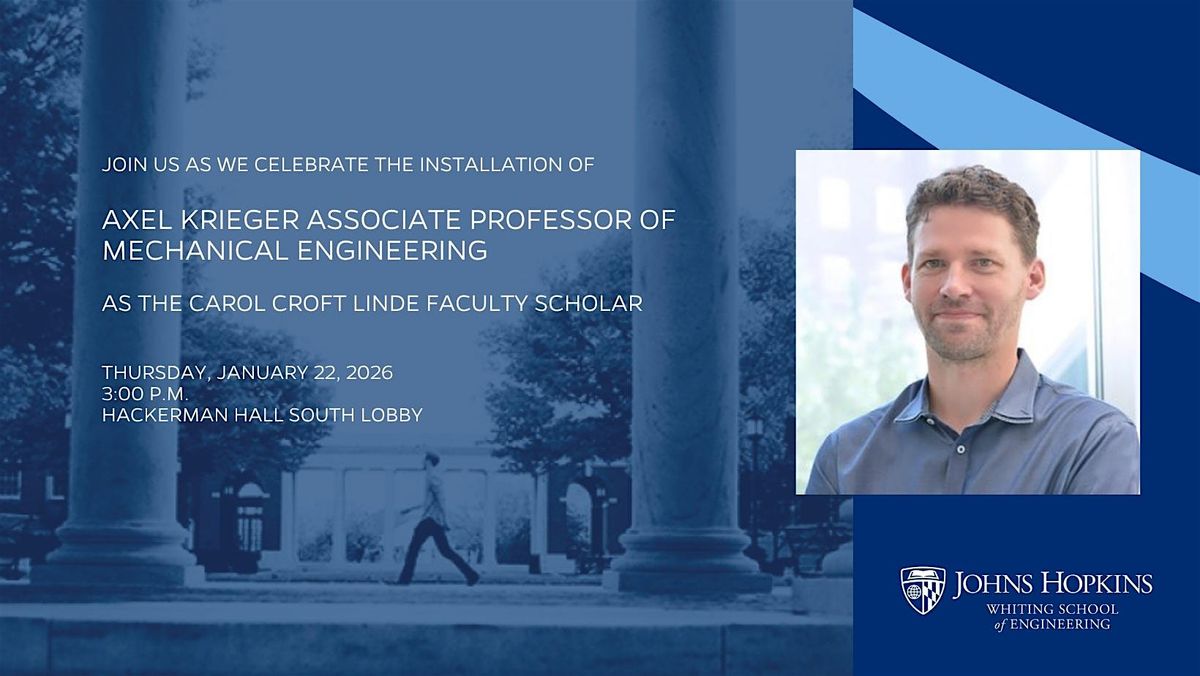 Installation of AXEL KRIEGER as The Carol Croft Linde Faculty Scholar