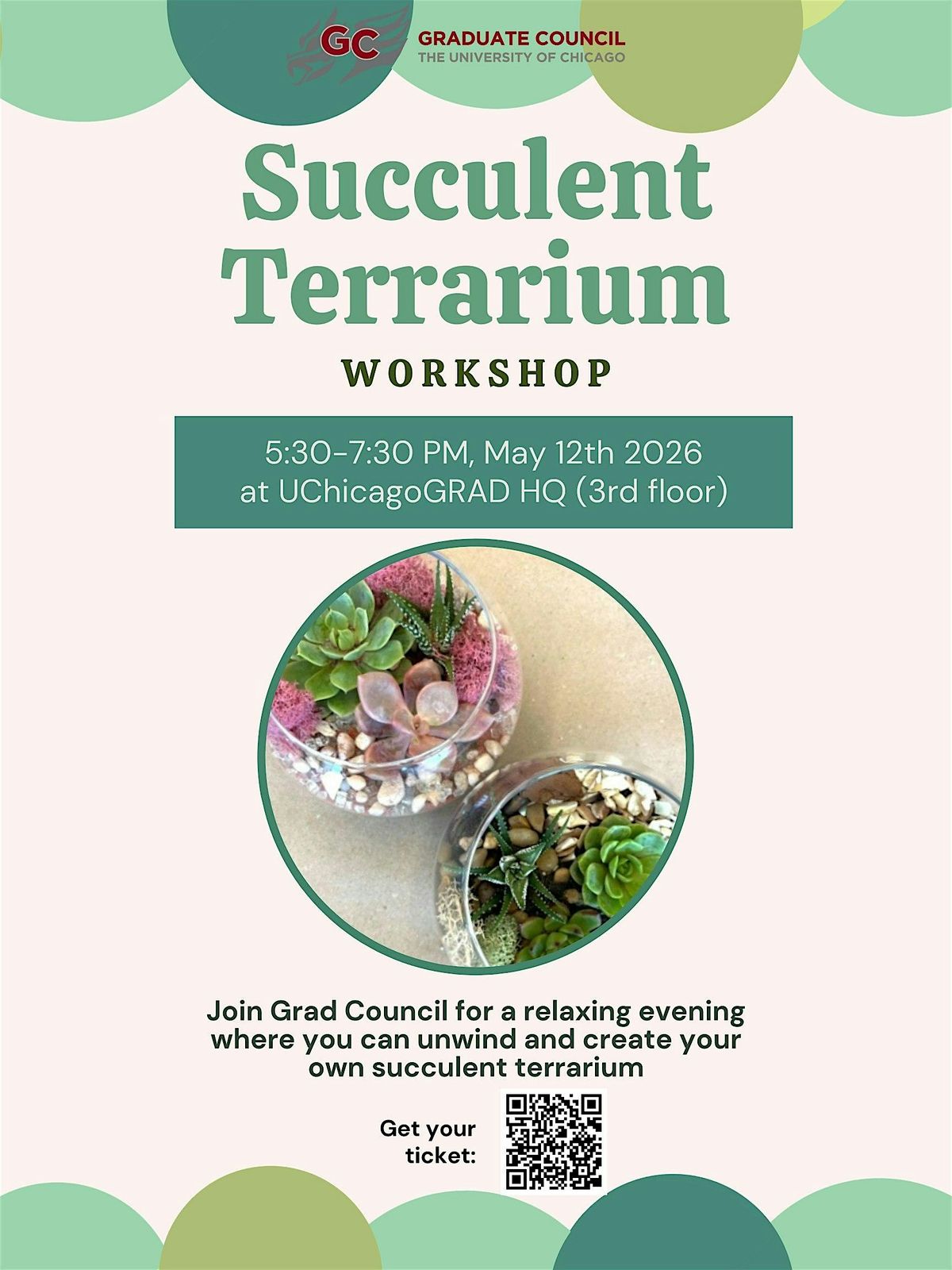 Graduate Council Presents: Succulent Terrarium Workshop