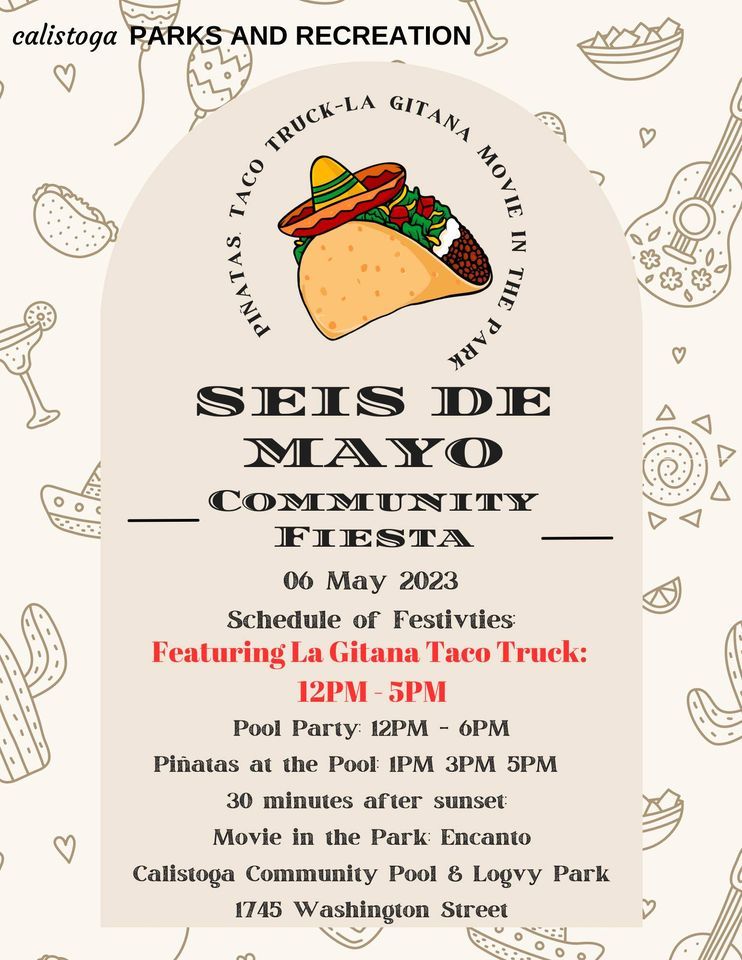 Seis de Mayo Pool Fiesta, Taco Truck, & Movie Night Calistoga