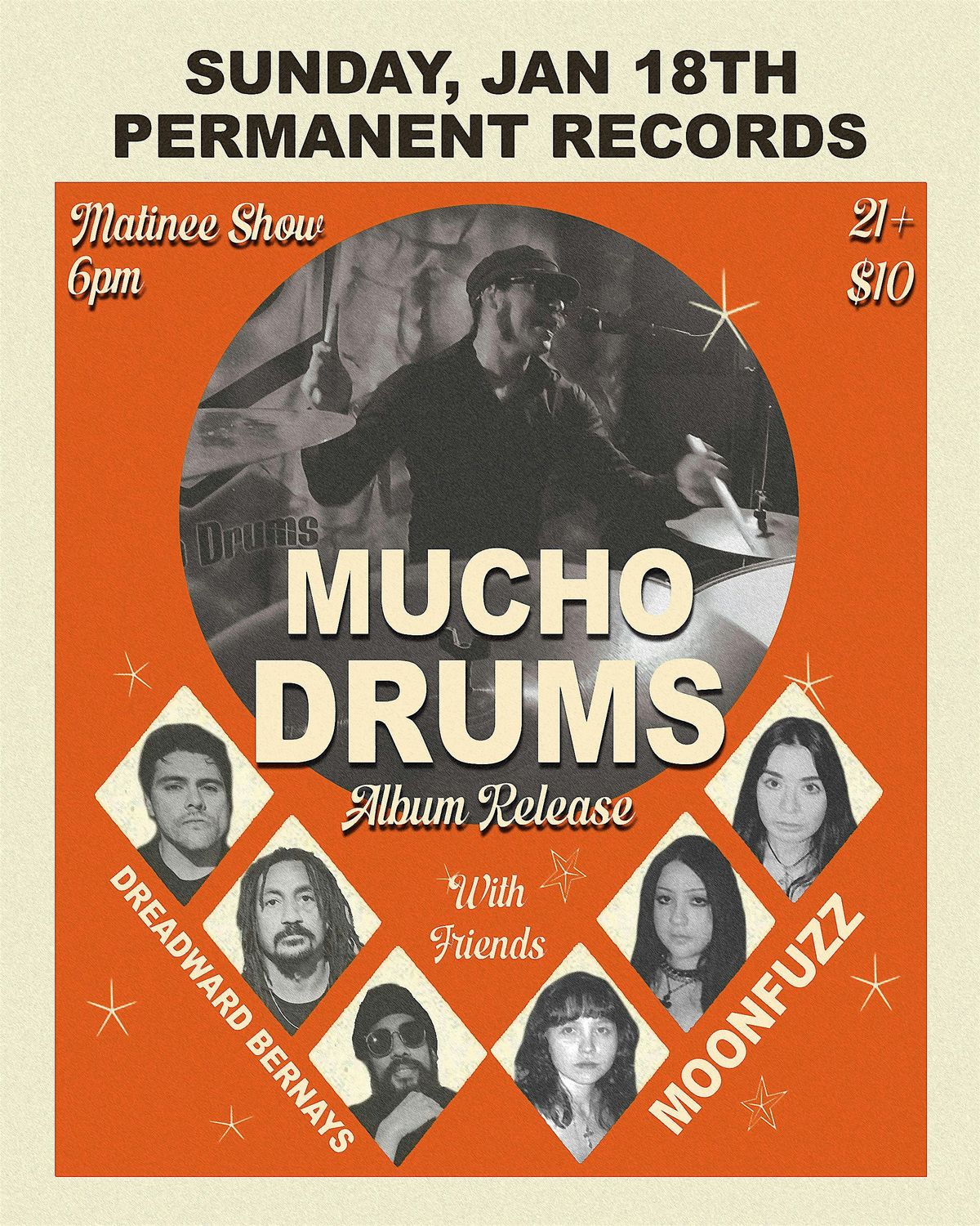 Mucho Drums Album Release with Dreadward Bernays, Moonfuzz