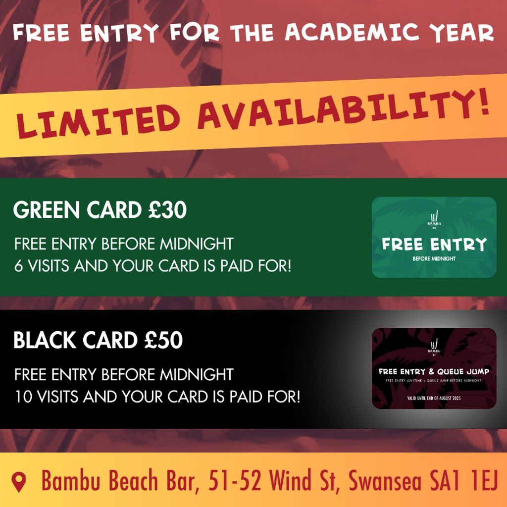 BAMBU ANNUAL ENTRY CARDS (Limited availability)