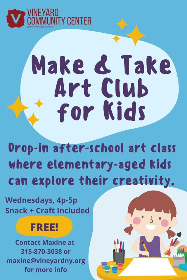 Kids Make & Take Art Club | Vineyard Community Center of Syracuse ...