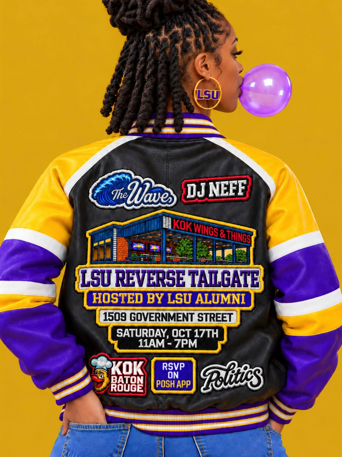 LSU Reverse Tailgate : KOK at KOK Wings & Things, Baton Rouge on 17th ...