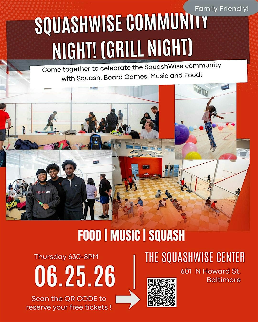 SquashWise Community Night - BBQ Night