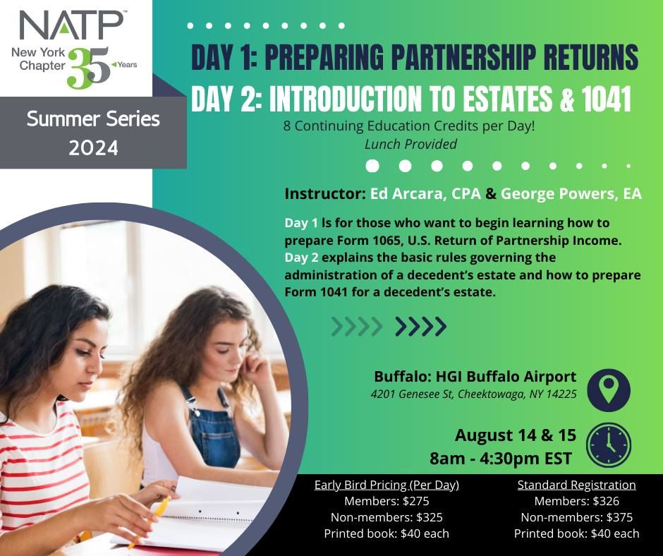 Summer Series 2024 Partnerships, Estates,& 1041 Buffalo Hilton