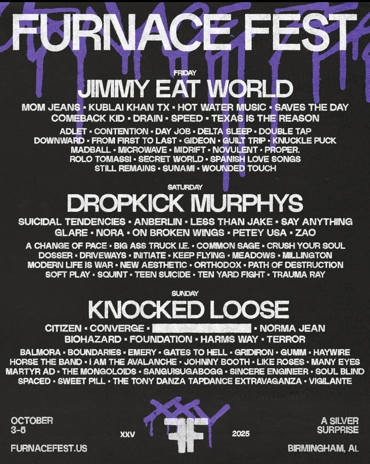 Furnace Fest: Jimmy Eat World Dropkick Murphys & Knocked Loose - 3 Day Pass