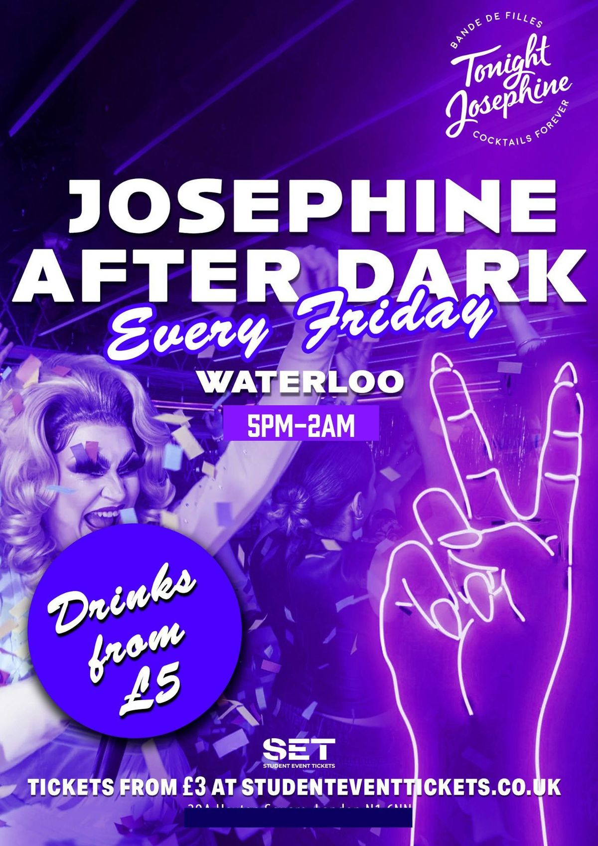 JOSEPHINE AFTER DARK WATERLOO FRIDAY 12TH SEPTEMBER