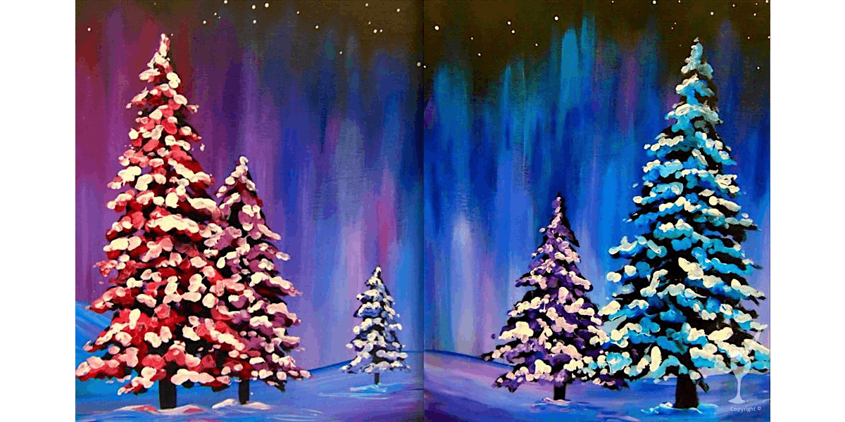 Bright Christmas Trees - Paint and Sip in San Antonio | Classpop!\u2122