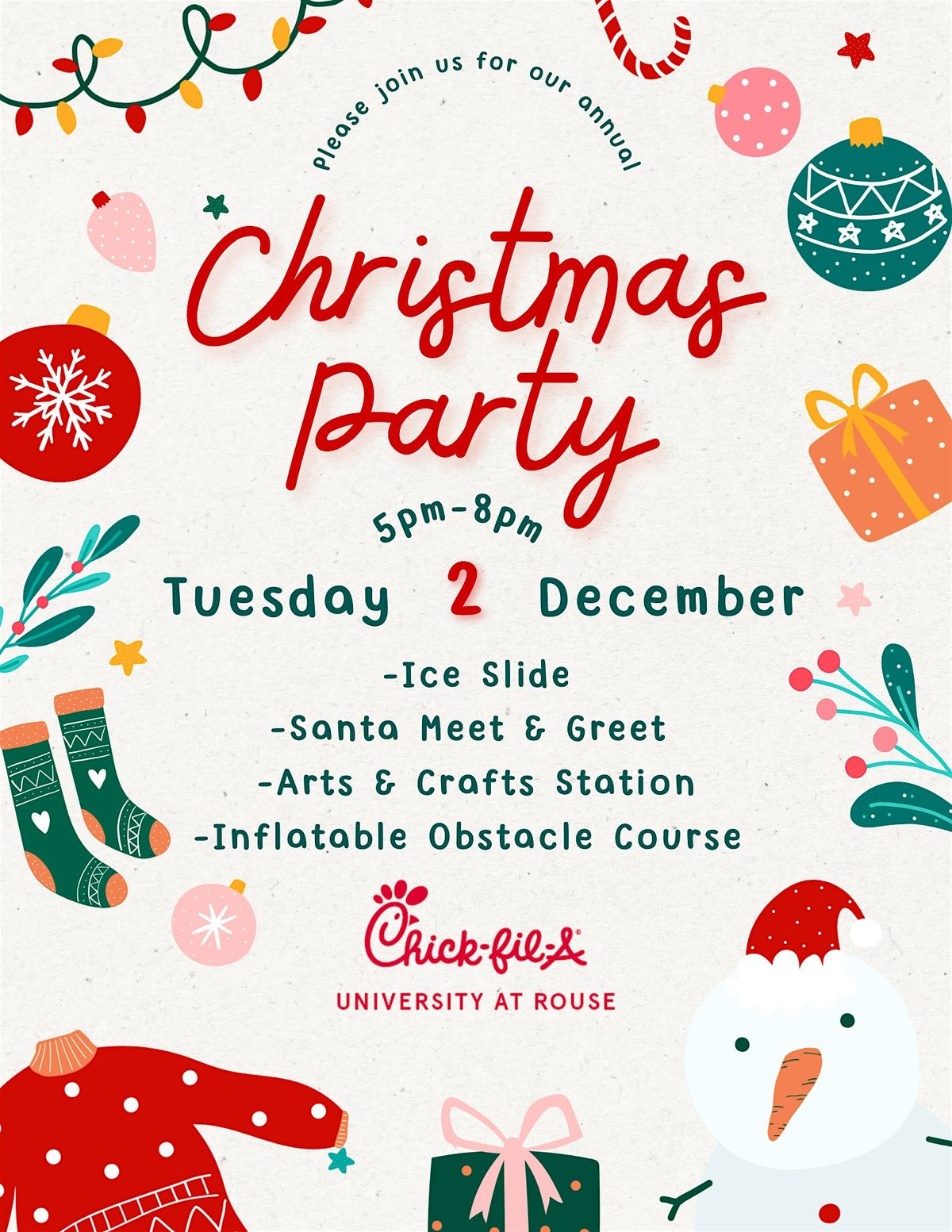 Chick-fil-A University at Rouse Christmas Party