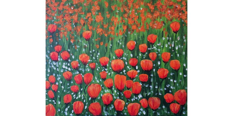 Poppy Field paint and sip painting event at Brick and Barrel in Lincoln ...