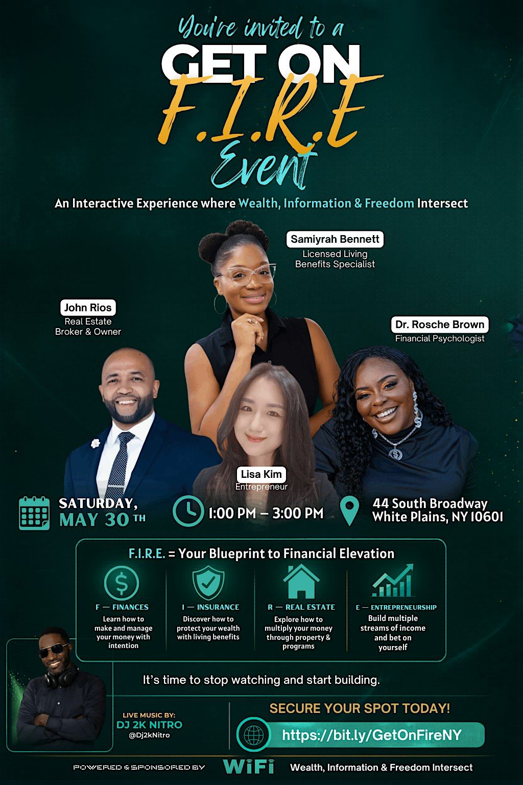 NY Get On F.I.R.E.-  Finance Insurance  Real Estate  Entrepreneurship
