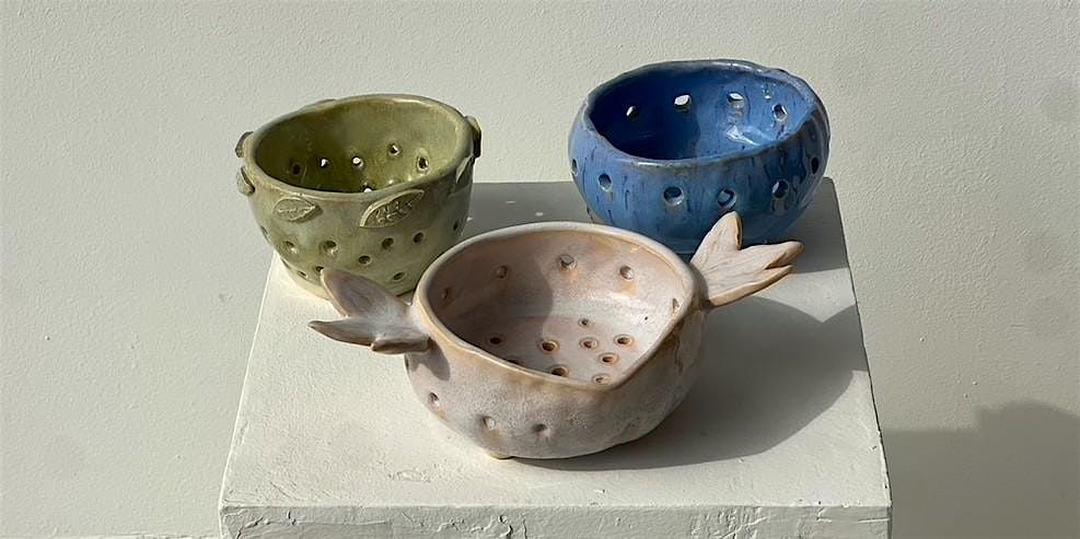 Berry Bowl or Basket Pottery Class- Intro to Ceramics Class