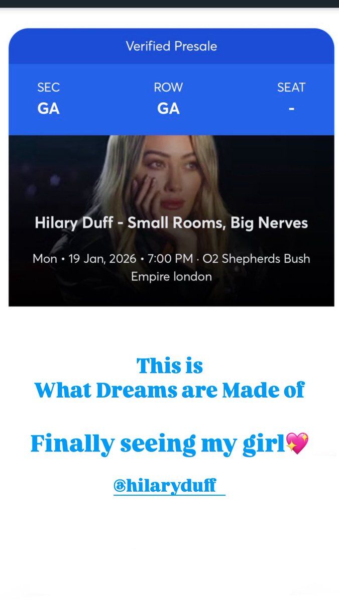 Hilary Duff London Tickets at O2 Shepherd's Bush Empire, London on 19th ...