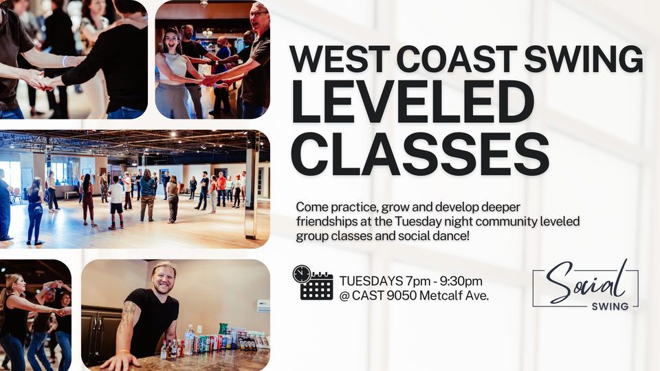 West Coast Swing Leveled Classes and Social Dance Cabaret Arts and