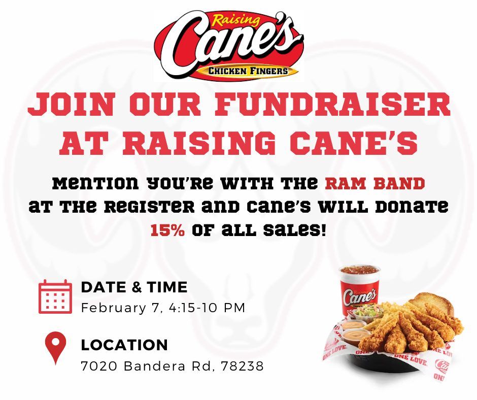 Raising Canes Spirit Night at Bandera Rd, San Antonio on 7th February, 2024