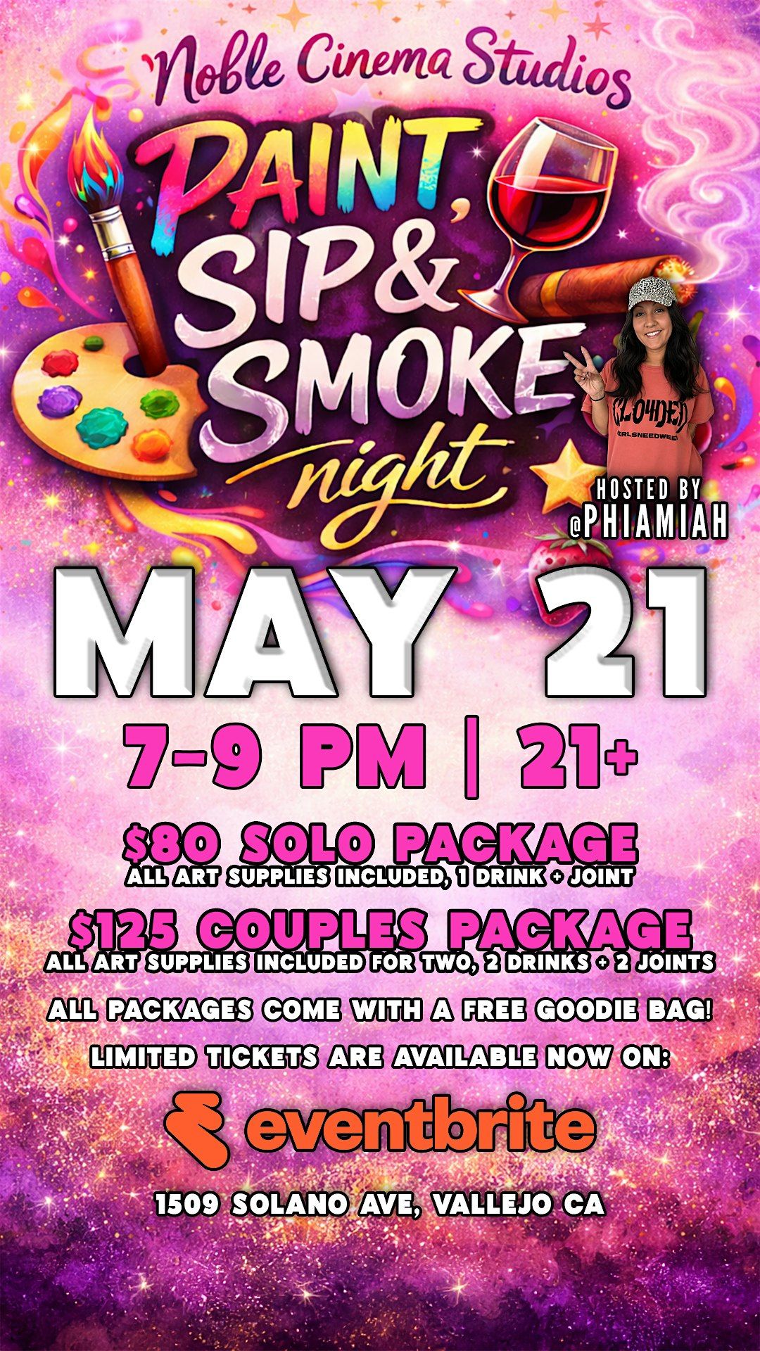 PAINT, SIP AND SMOKE NIGHT at NOBLE CINEMA STUDIOS