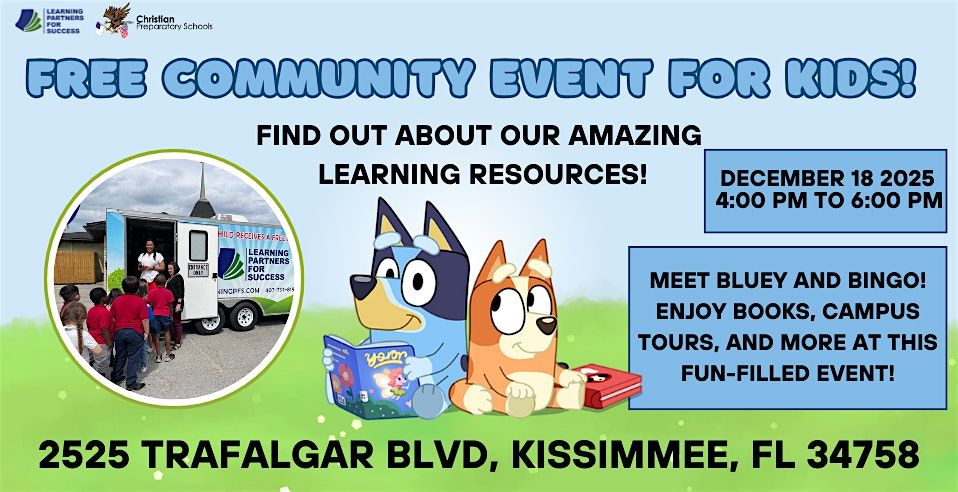 Free Community Day Event for Kids! Meet Bluey and Bingo LIVE