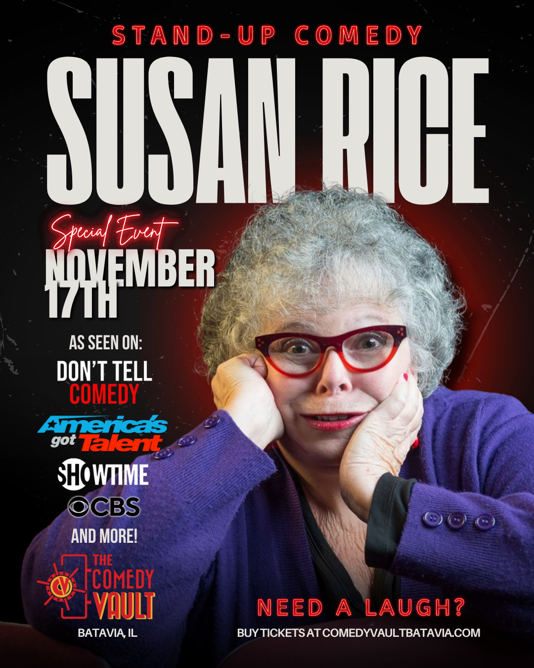 Susan Rice at Cobbs Comedy Club