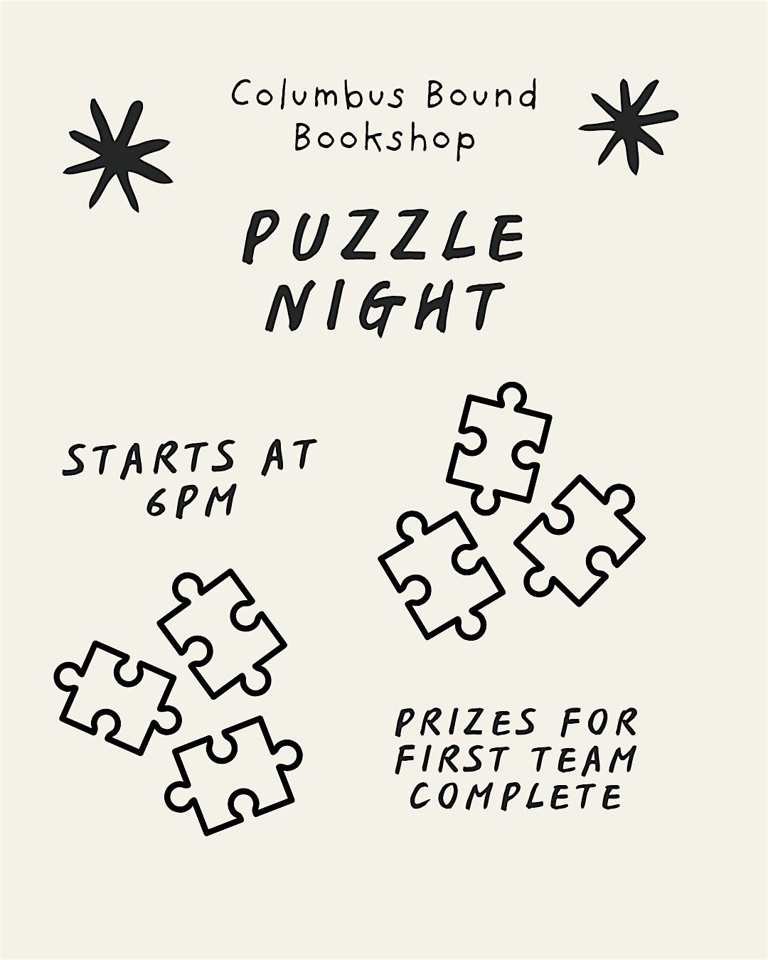 Jan Puzzle Night at Columbus Bound Bookshop