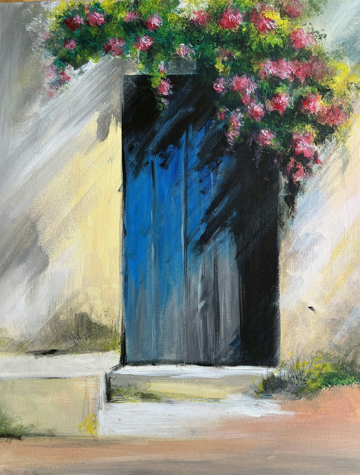 Paint n Chill Sat 3pm with Free Drink @Auckland  -  Santorini Blue Door