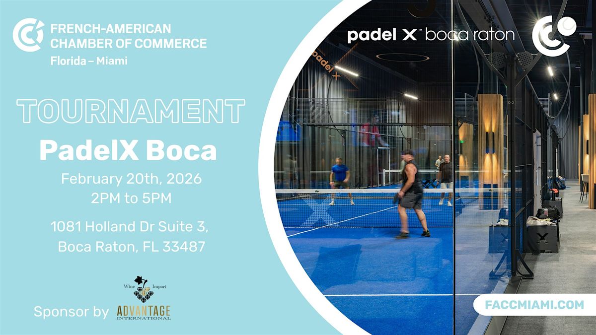 Tournament PadelX Boca Raton at Padel X Boca Raton on 20th February, 2026