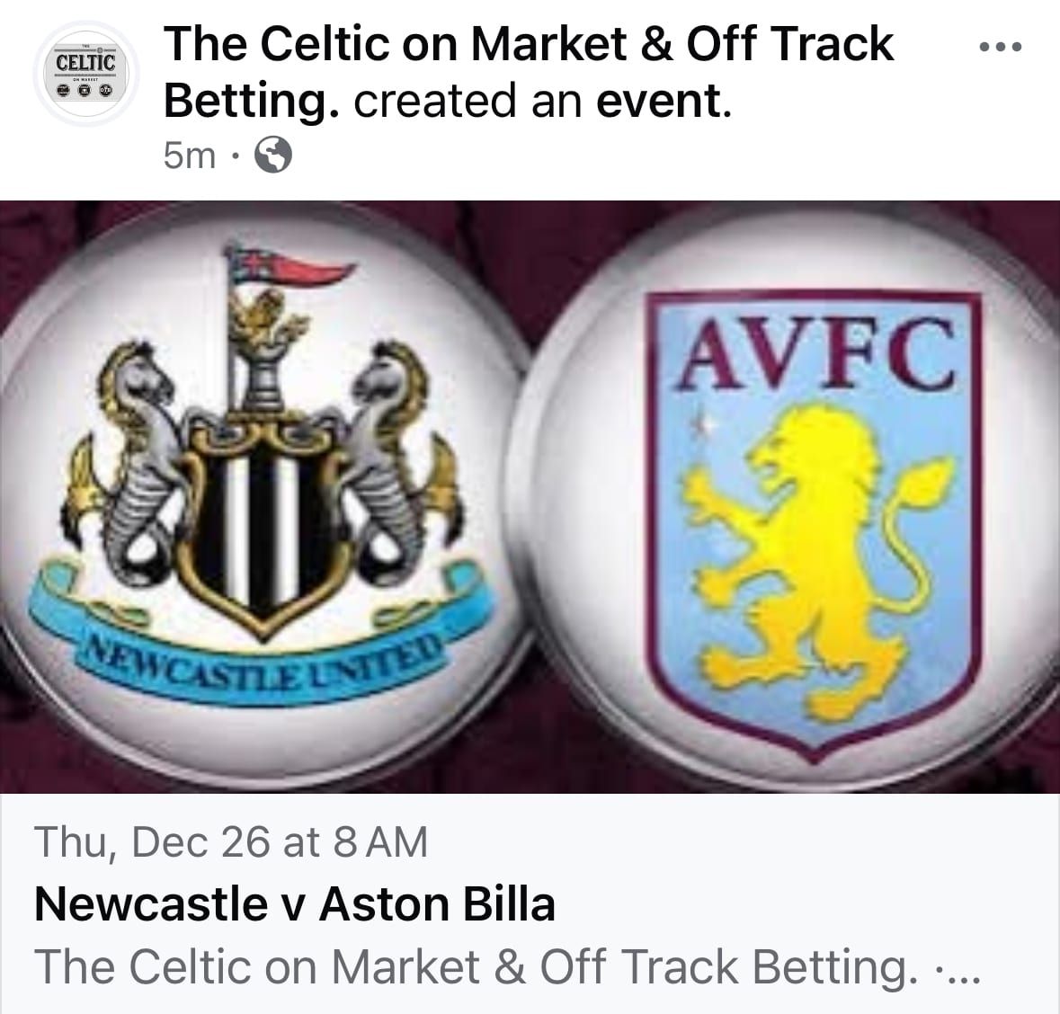 Newcastle United FC vs Aston Villa FC at St James Park