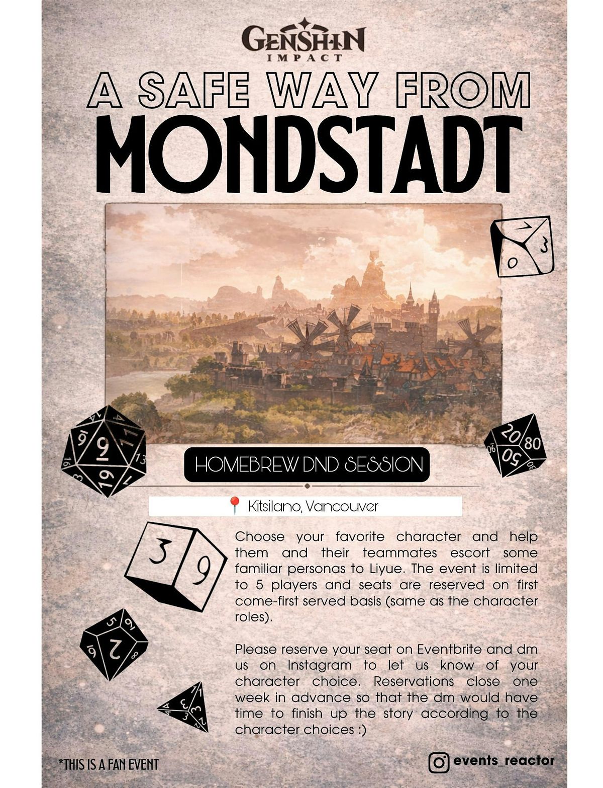 DND session | Genshin Impact Themed | A Safe Way From Mondstadt