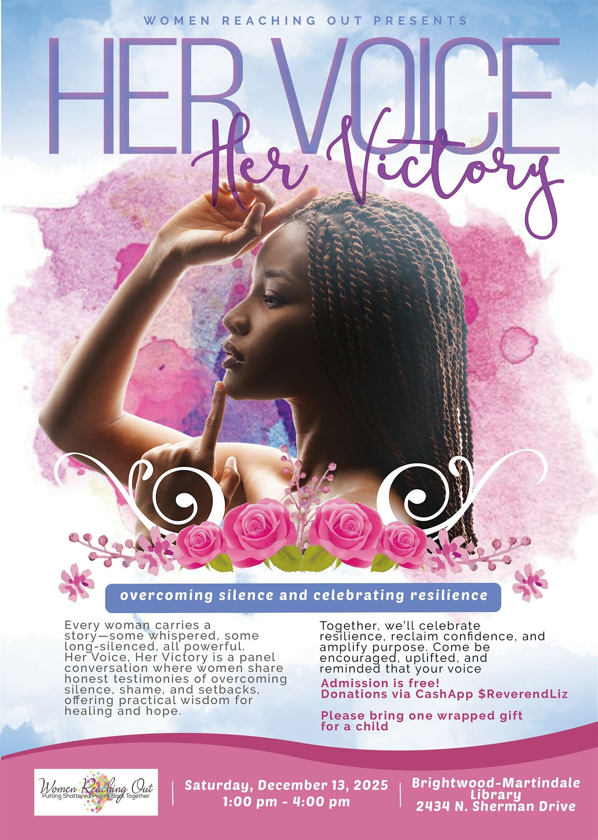 WOMEN REACHING OUT PRESENTS.        \u201cHER VOICE, HER VICTORY\u201d