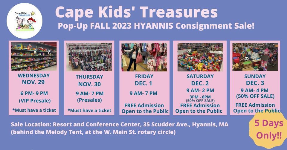 Cape Kids Treasures Hyannis Fall 2023 Consignment Sale Cape Cod Irish