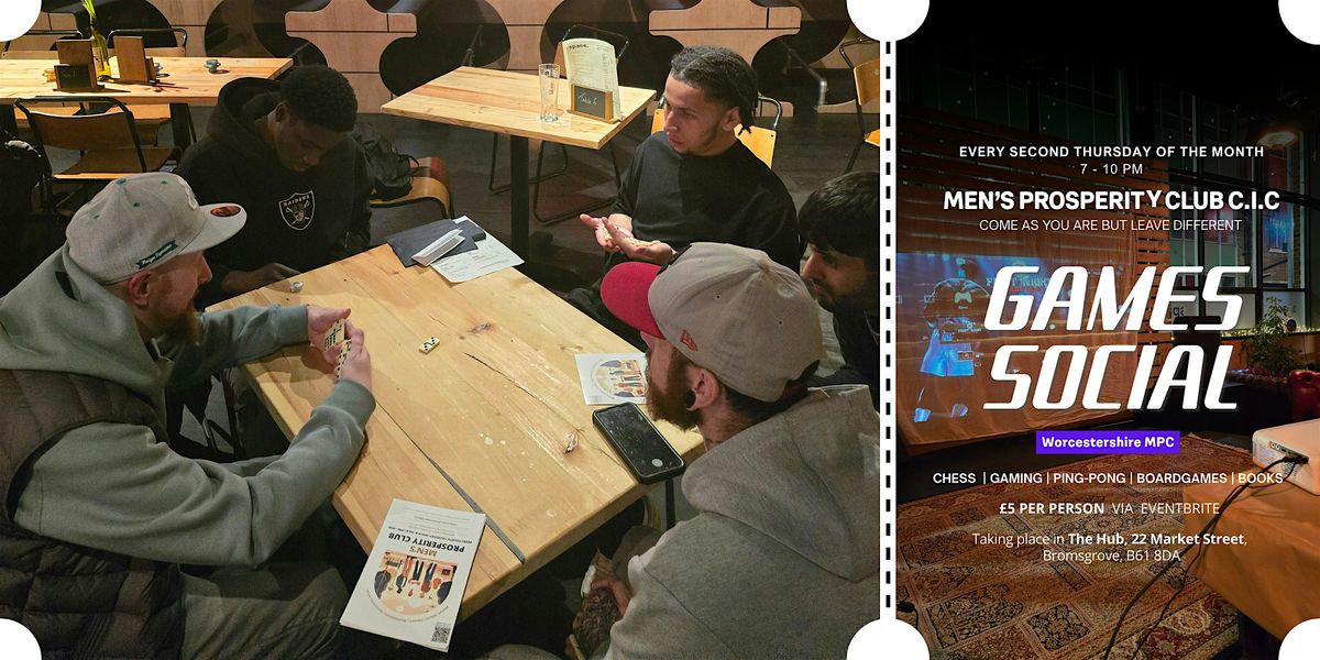 Men\u2019s Prosperity Club: Games Social \u2013 Worcestershire