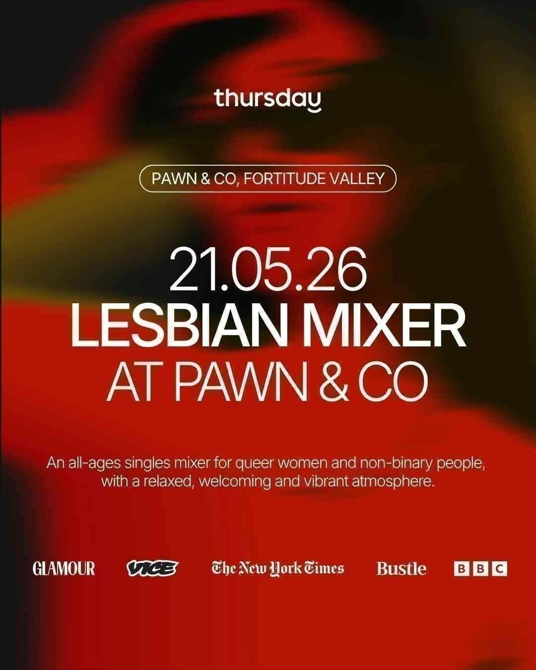 Thursday | Lesbian Singles Mixer @ Pawn & Co (All Ages) | Fortitude Valley