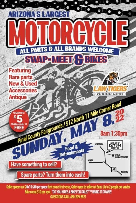 Arizonas largest motorcycle swap meet Pinal County Fairgrounds, Casa