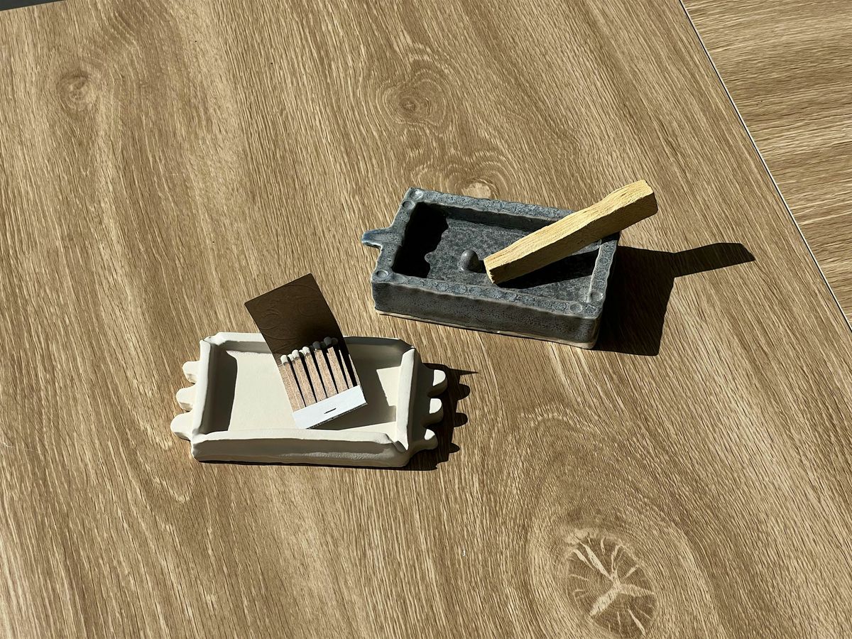 Ceramic Ashtray or Incense Holder - Intro to Pottery Ceramics Class