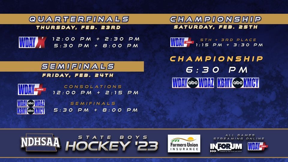2023 NDHSAA Boys Hockey State Championship WDAY Xtra + WDAY/WDAZ/KBMY