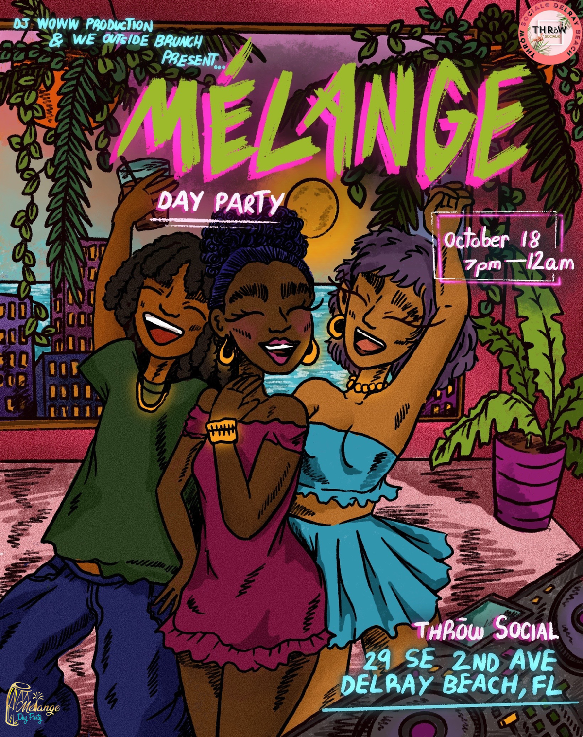Mélange Day Party at Throw social , Delray Beach on 18th October, 2026