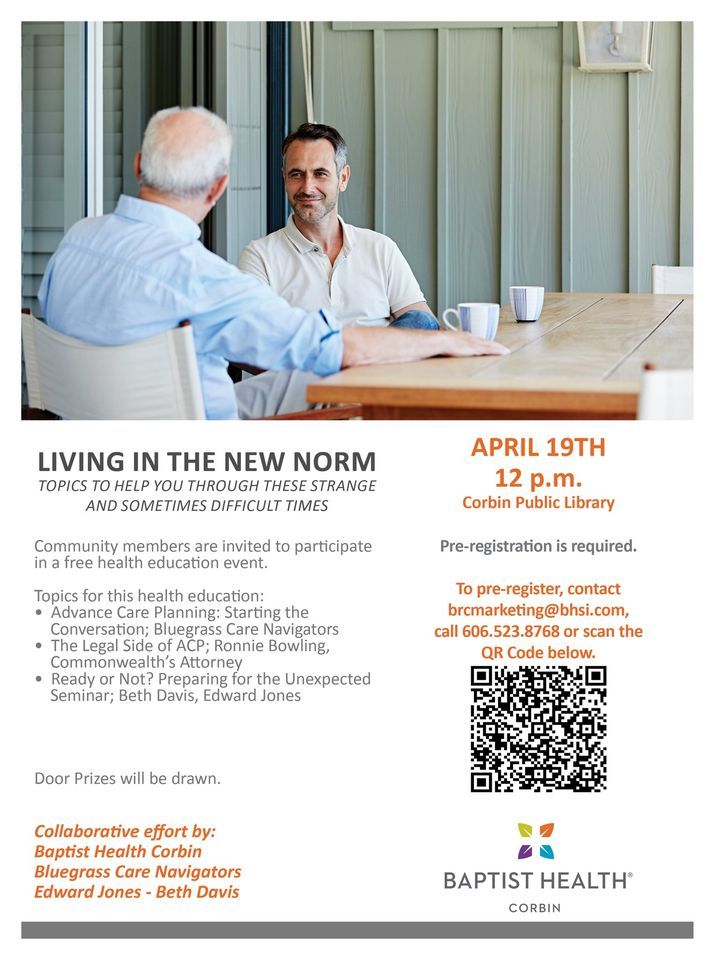 Library Cobin Living in the New Norm - Lunch and Learn Event | Corbin Public Library ...
