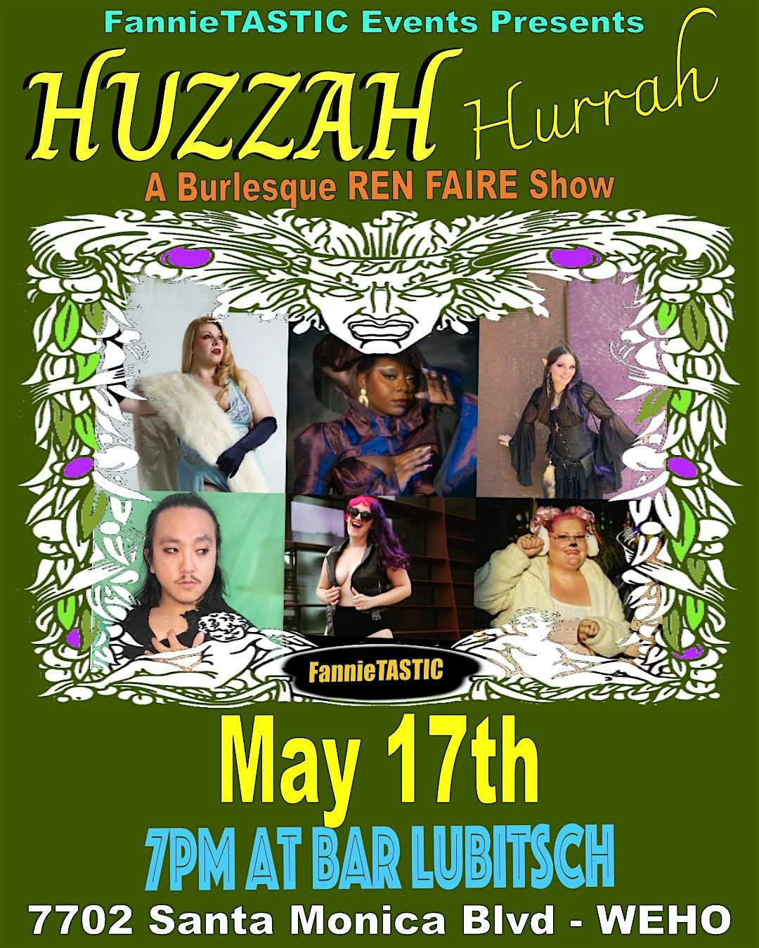 Huzzah Hurrah at Bar Lubitsch May 17th
