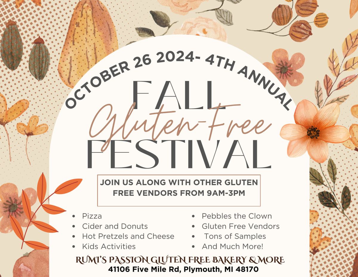 4th Annual Gluten Free Fall Festival 41106 5 Mile Rd, Plymouth, MI