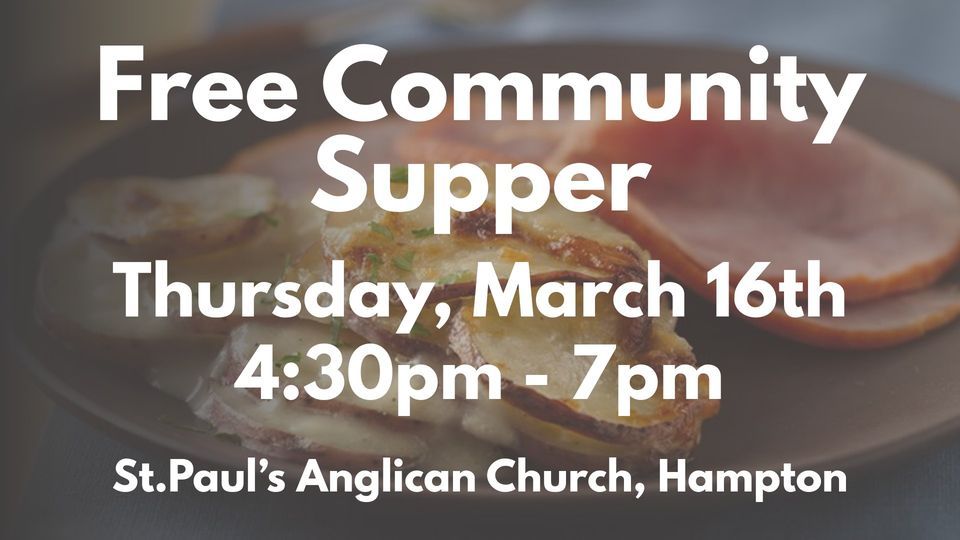 St.Pauls Community Supper (free) at St. Paul's Anglican Church, 486 ...